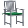 Voir la diapositive 2 : VIDAXL Chaises de jardin et coussins lot de 8 Bois acacia solide Gris
