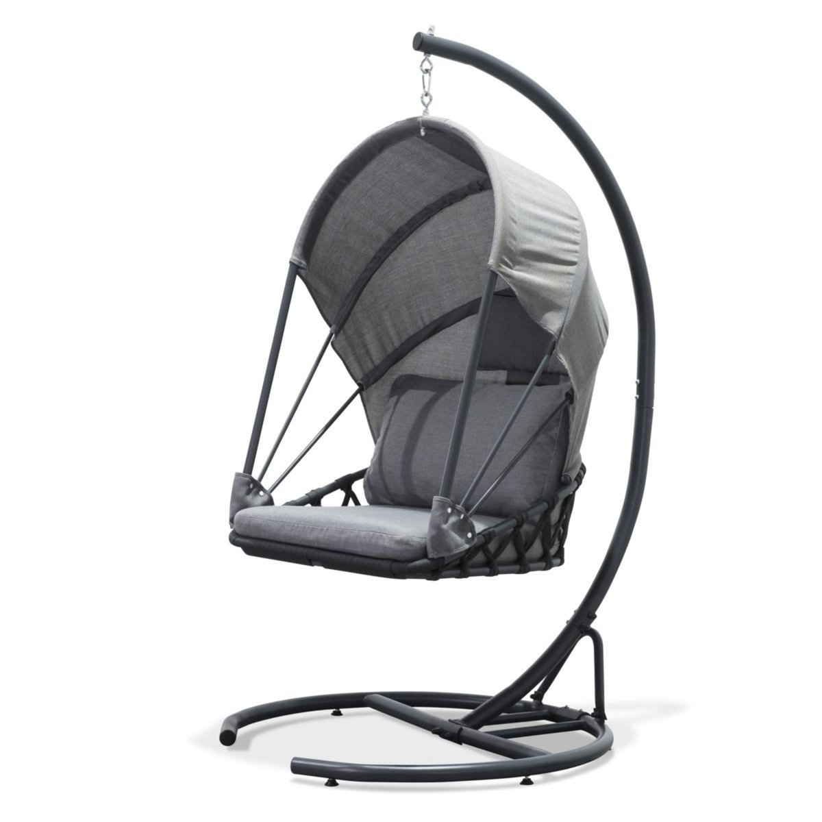 DCB GARDEN Balancelle de jardin - Coussins gris - LACANAU