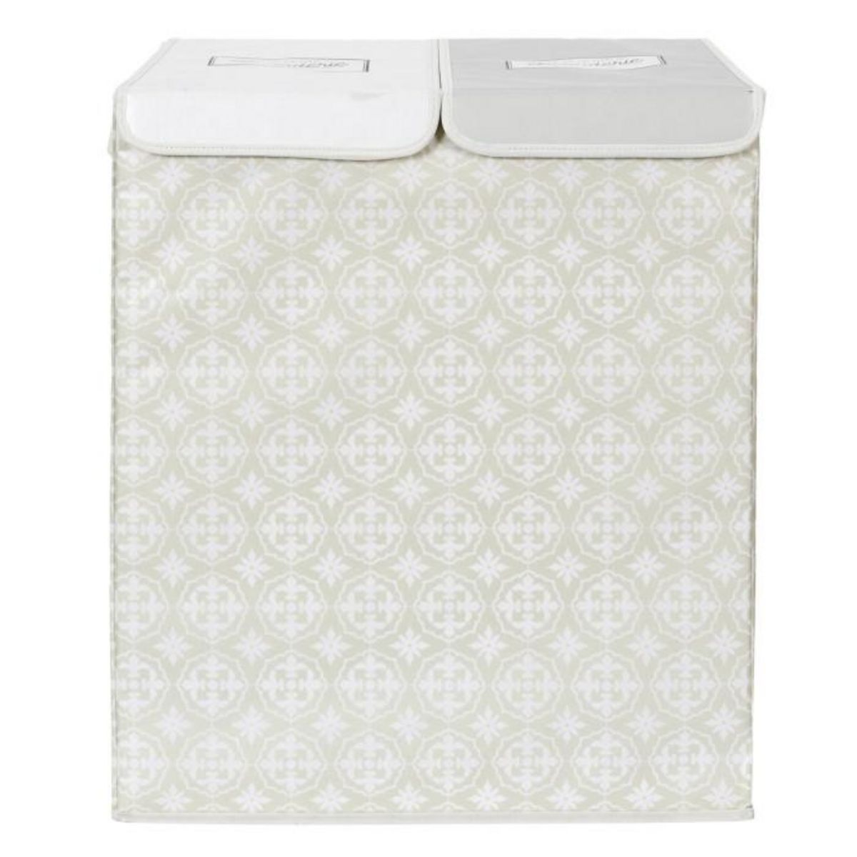 Paris Prix Panier à Linge Double  Ma Petite Buanderie  57cm Beige