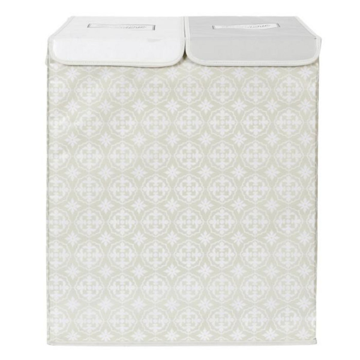 Paris Prix Panier à Linge Double  Ma Petite Buanderie  57cm Beige