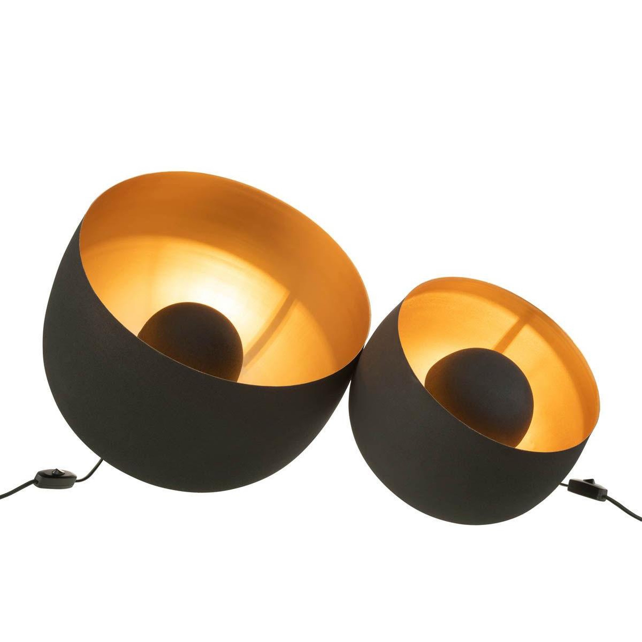 Voir la diapositive 6 : J-LINE Lampe à poser en métal  mila  43cm noir
