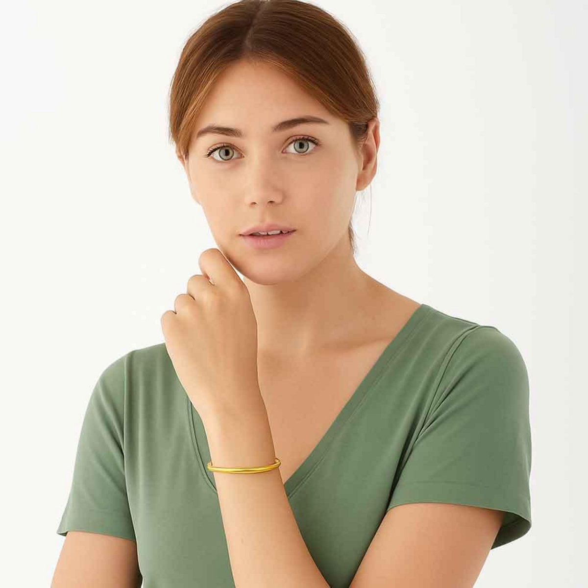 L'ATELIER D'AZUR Bracelet Or Jaune - Jonc Ouvrant Oval Femme