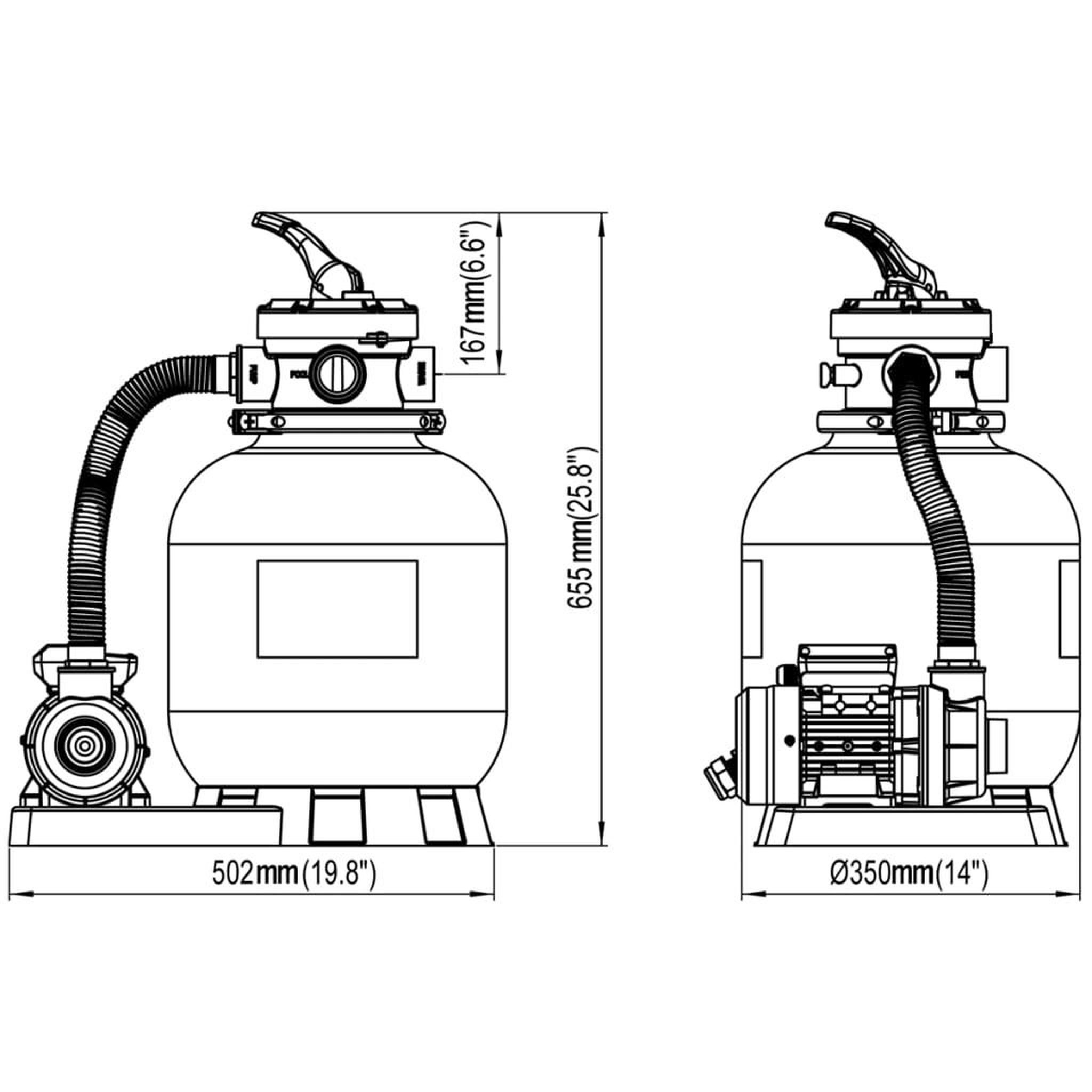 Voir la diapositive 6 : VIDAXL Pompe a filtre a sable 600 W 17000 l/h