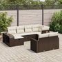 Voir la diapositive 1 : VIDAXL Salon de jardin 10 pcs avec coussins marron resine tressee