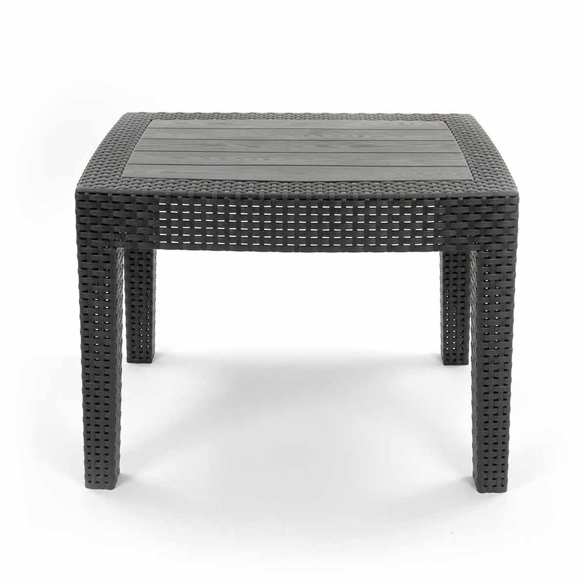 Voir la diapositive 6 : JARDIDECO Salon de jardin en résine tressée vinto 4 places anthracite - jardideco