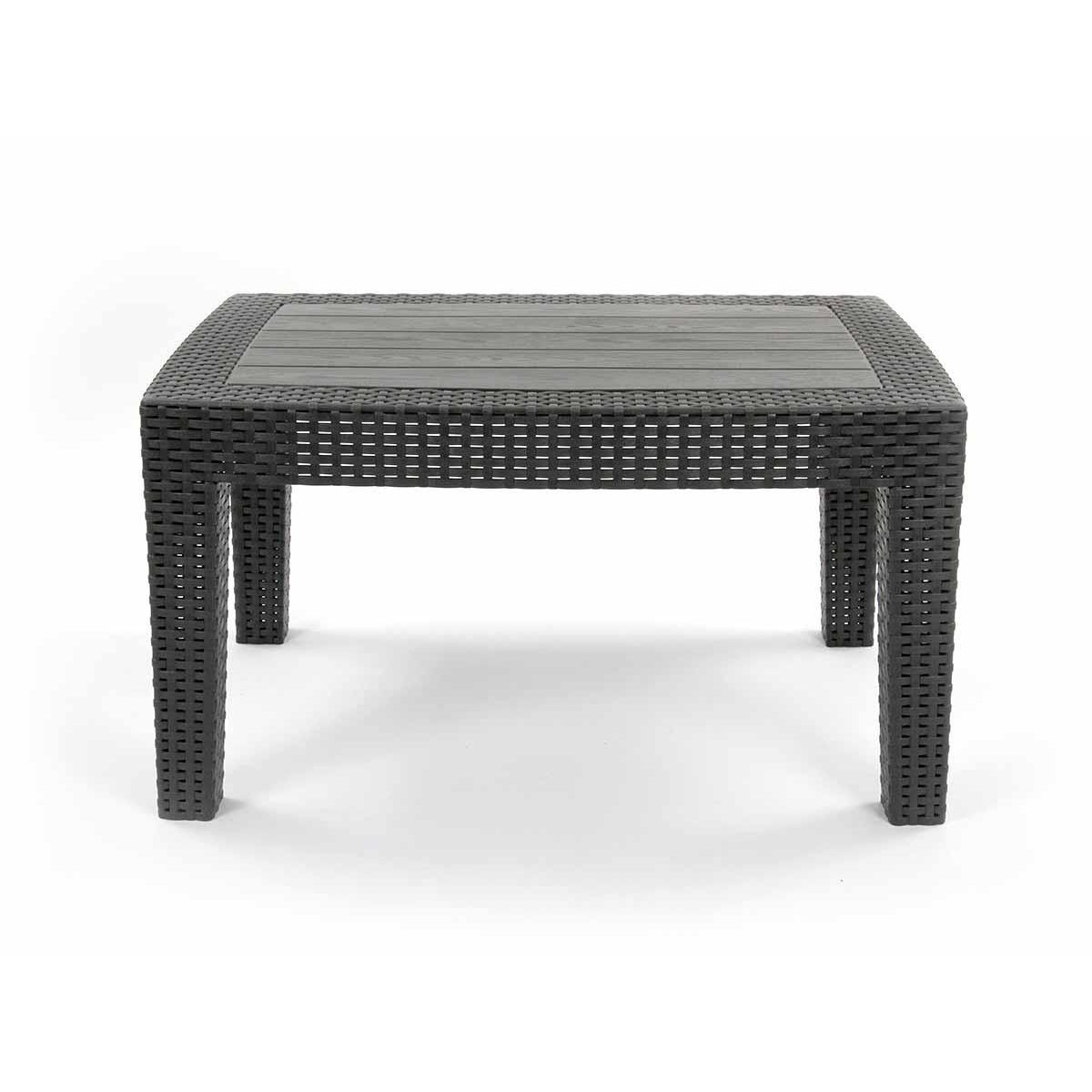 JARDIDECO Salon de jardin en résine tressée Vinto 4 places Anthracite - Jardideco