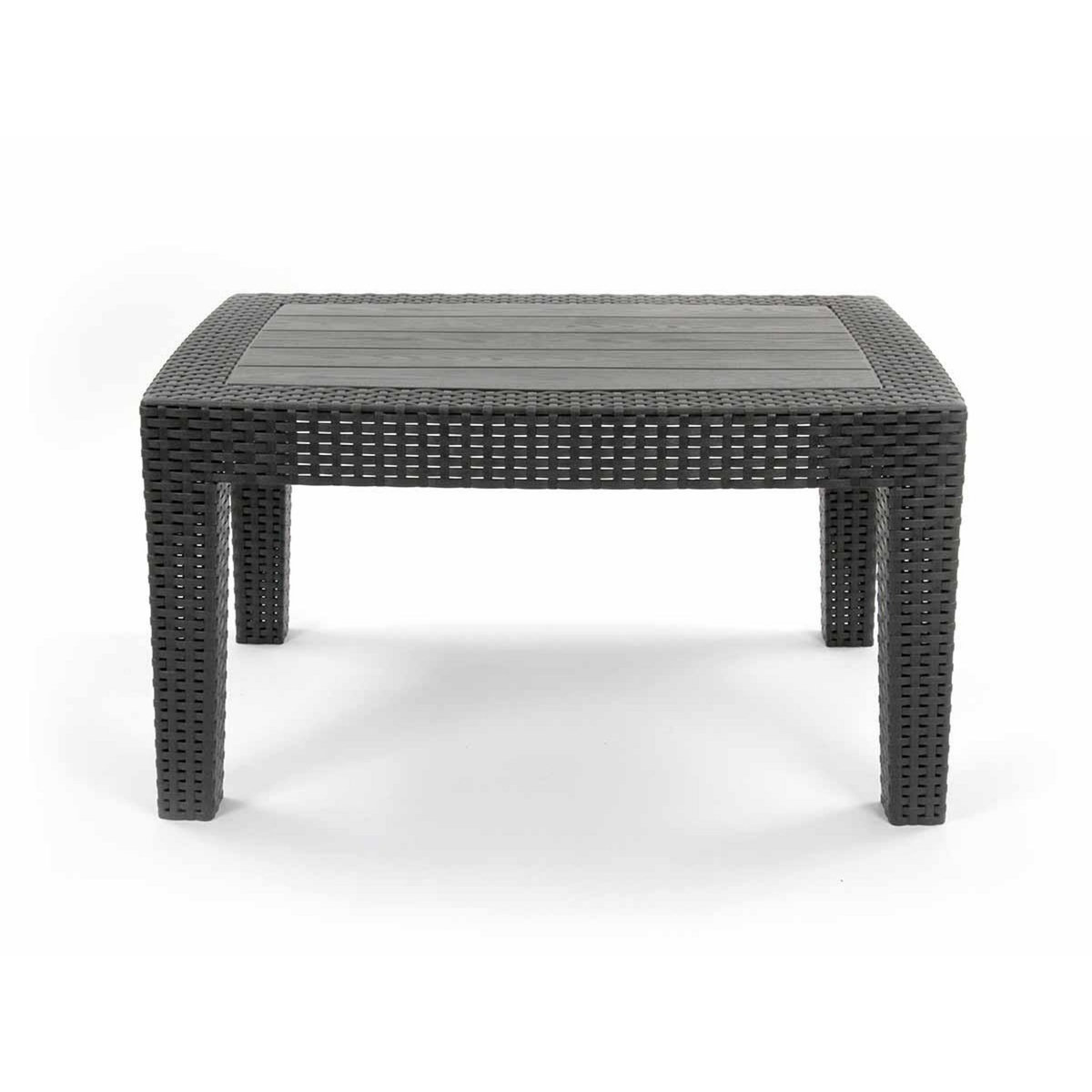 JARDIDECO Salon de jardin en résine tressée Vinto 4 places Anthracite - Jardideco