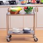 Voir la diapositive 2 : HOMCOM Chariot de service desserte de cuisine à roulettes 2 étagères / 3 étagères acier inox. Chromé