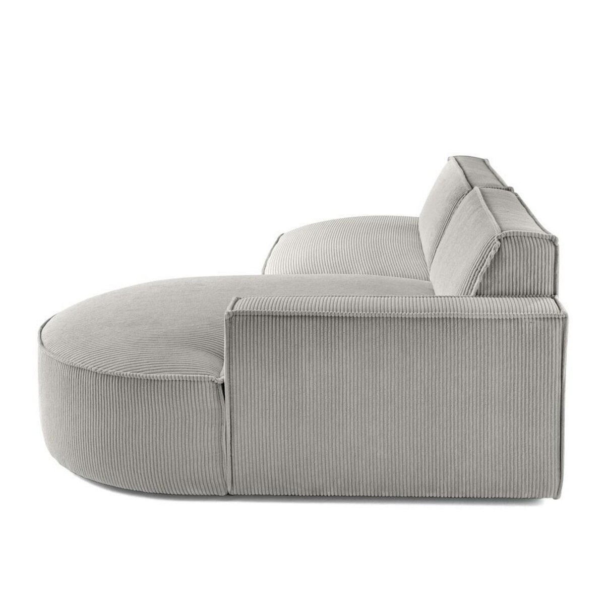 LISA DESIGN Spiaggia - canapé d'angle droit - forme arrondie - 4 places - en velours côtelé