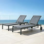 Voir la diapositive 6 : CONCEPT USINE Lot de 2 bains de soleil inclinables gris foncé avec roues en aluminium CUBA