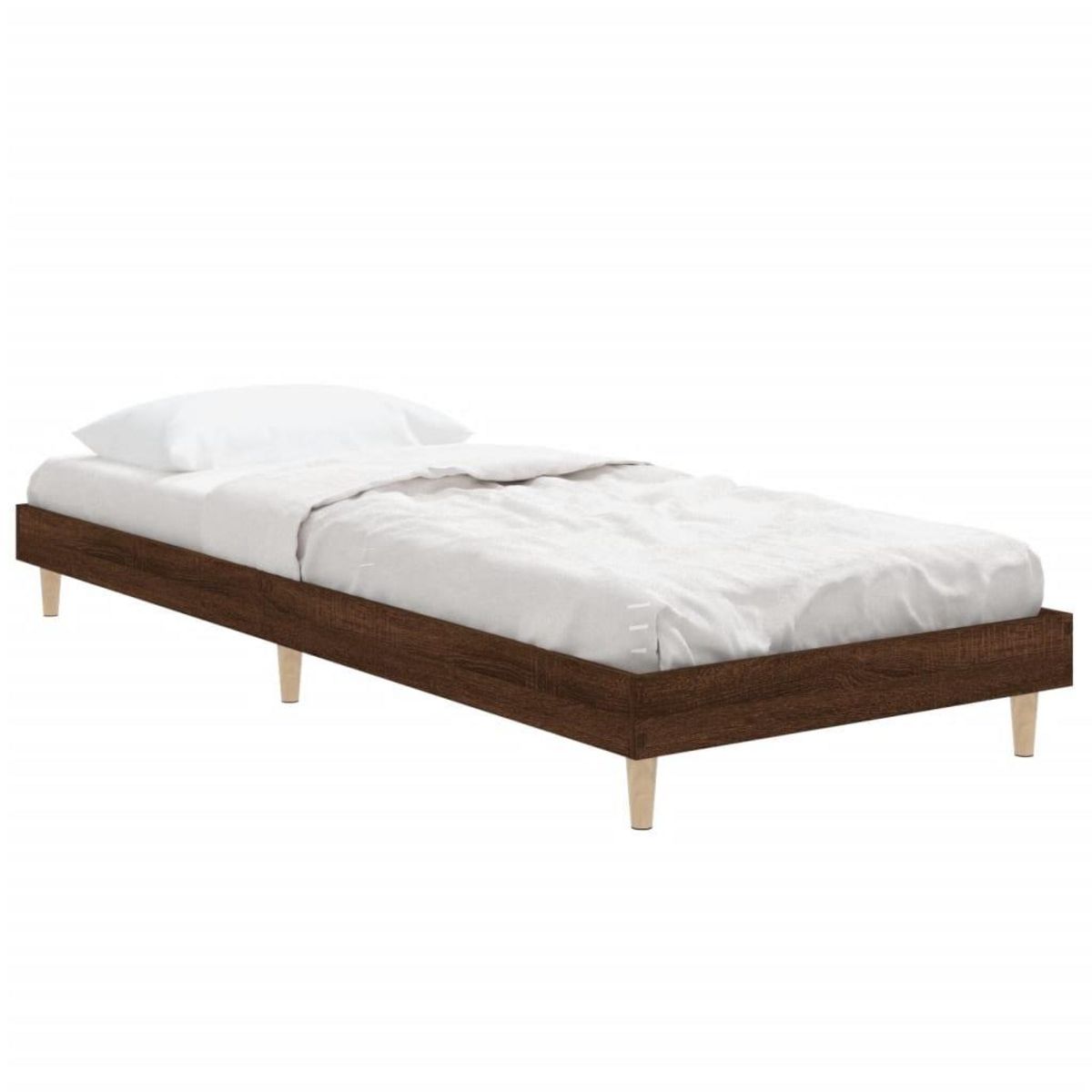 VIDAXL Cadre de lit sans matelas chene marron 75x190cm bois ingenierie
