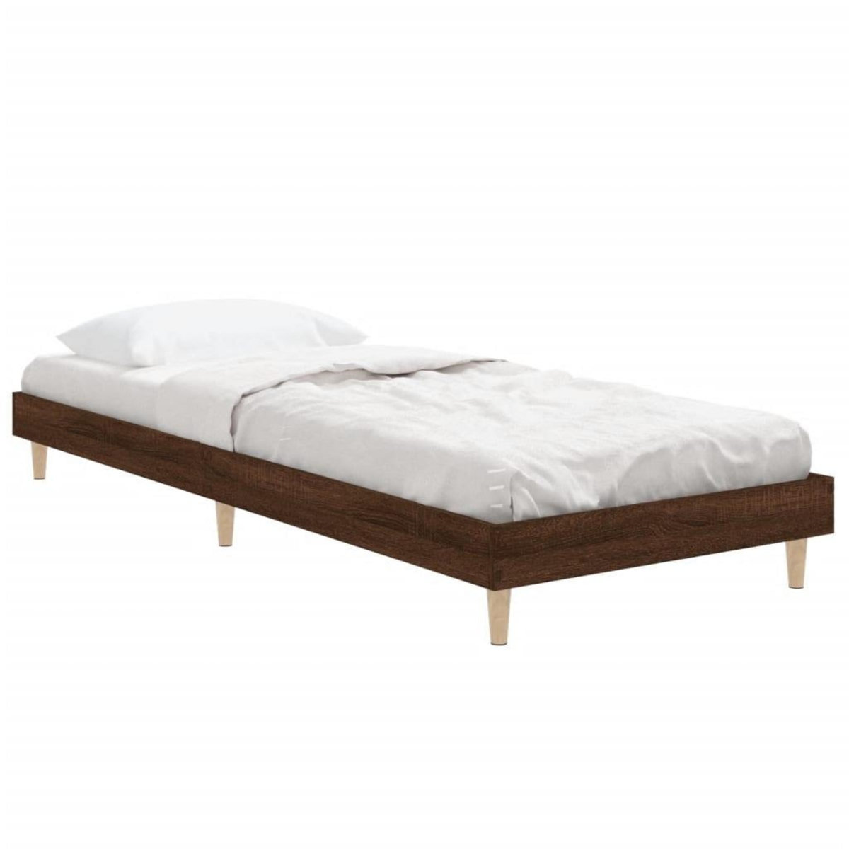 VIDAXL Cadre de lit sans matelas chene marron 75x190cm bois ingenierie