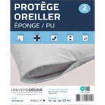 UNIVERS DECOR Lot de 2 protège oreiller éponge imperméable absorbant 63 x 63 cm