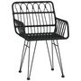 Voir la diapositive 3 : VIDAXL Chaises de jardin lot de 2 avec accoudoir Noir 56x64x80 cm
