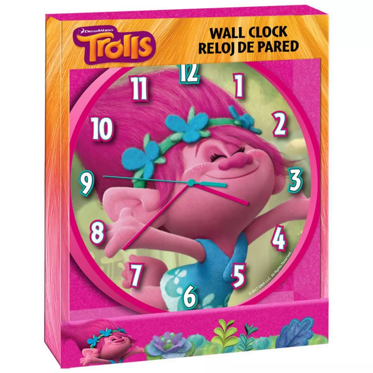  Horloge murale Poppy Les Trolls Disney Enfant