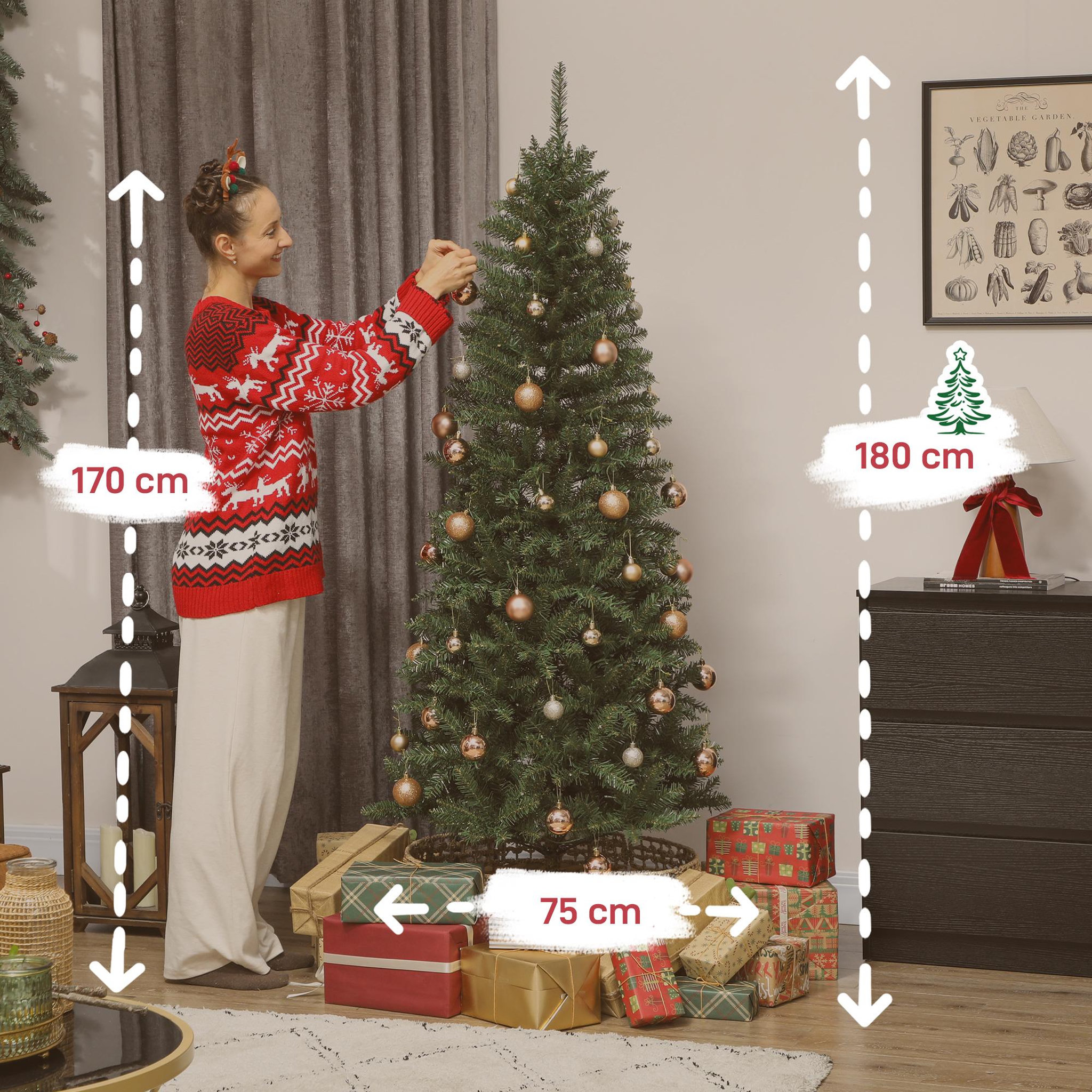 Voir la diapositive 3 : HOMCOM Sapin de noël artificiel led x 250 blanc chaud ou multicolore 9 modes h.180 cm 899 branches support vert