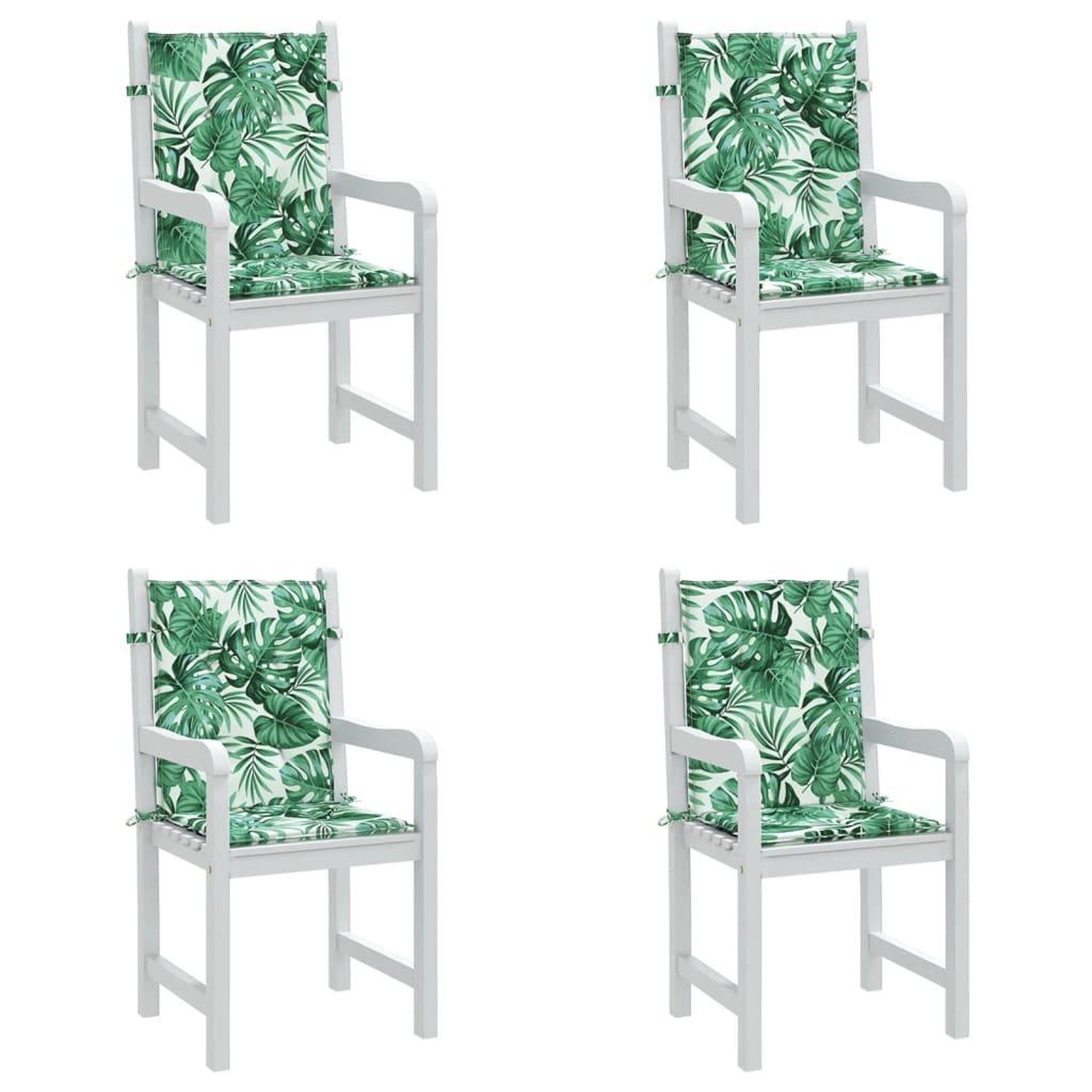 Voir la diapositive 4 : VIDAXL Coussins de chaise a dossier bas lot de 4 modele de feuille