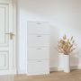 Voir la diapositive 3 : VIDAXL Armoire a chaussure Blanc brillant 59x17x150 cm Bois ingenierie