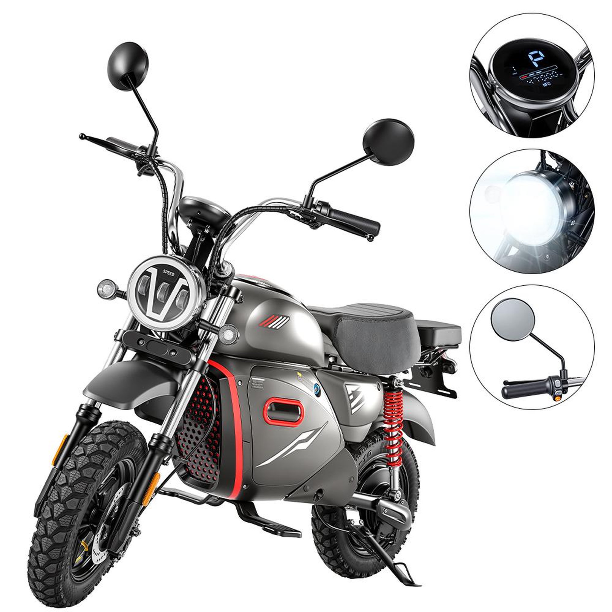 Voir la diapositive 3 : ISCOOTER Trottinette électrique iScooter Y18 – Pneus tout-terrain de 15 pouces, batterie 48 V 20 Ah, déverrouillage NFC