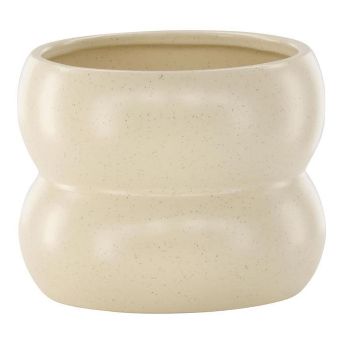 Paris Prix Pot Déco en Céramique  Dapne  16cm Beige & Noir