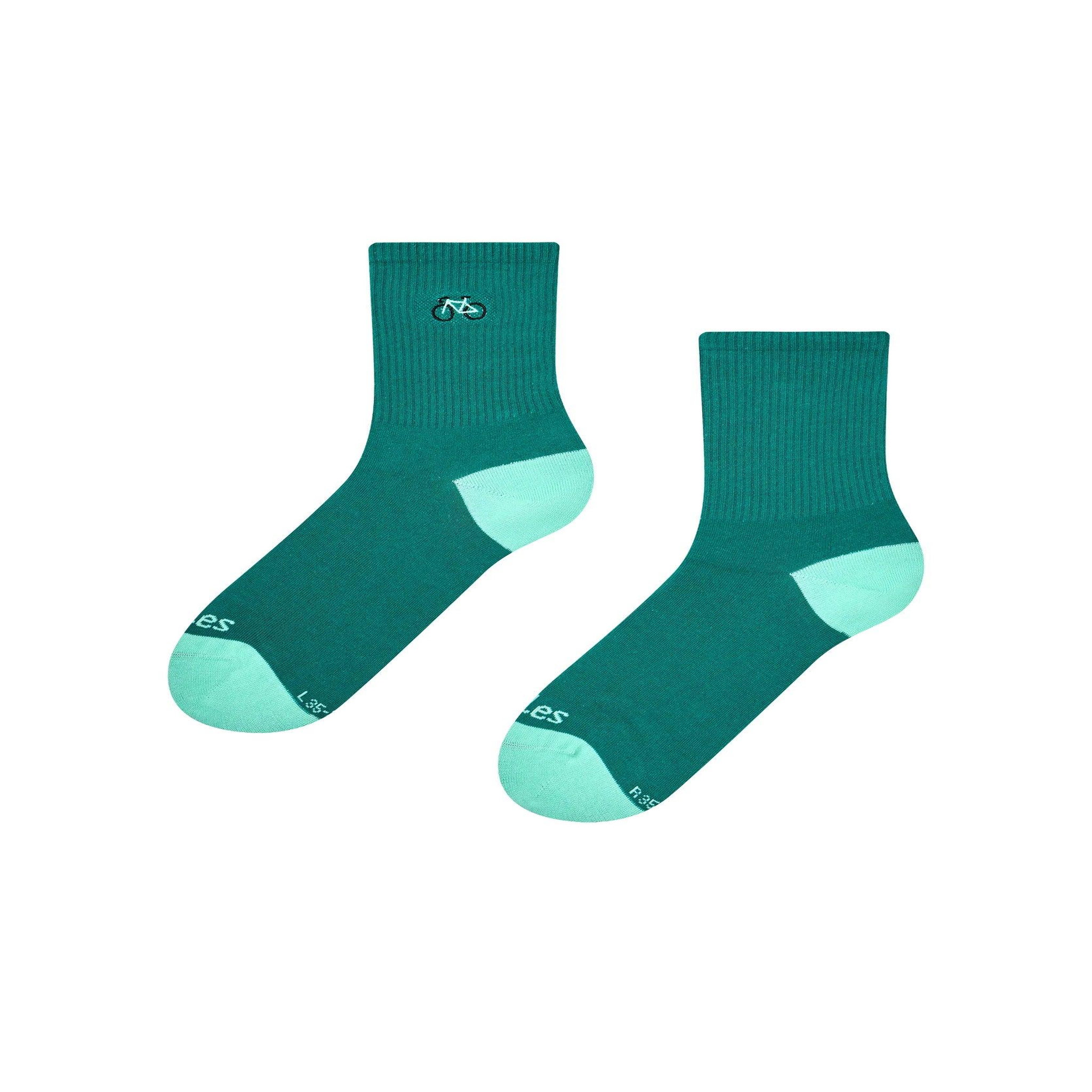 DEDOLES Chaussettes côtelées cyclisme vert. Coloris disponibles : Vert