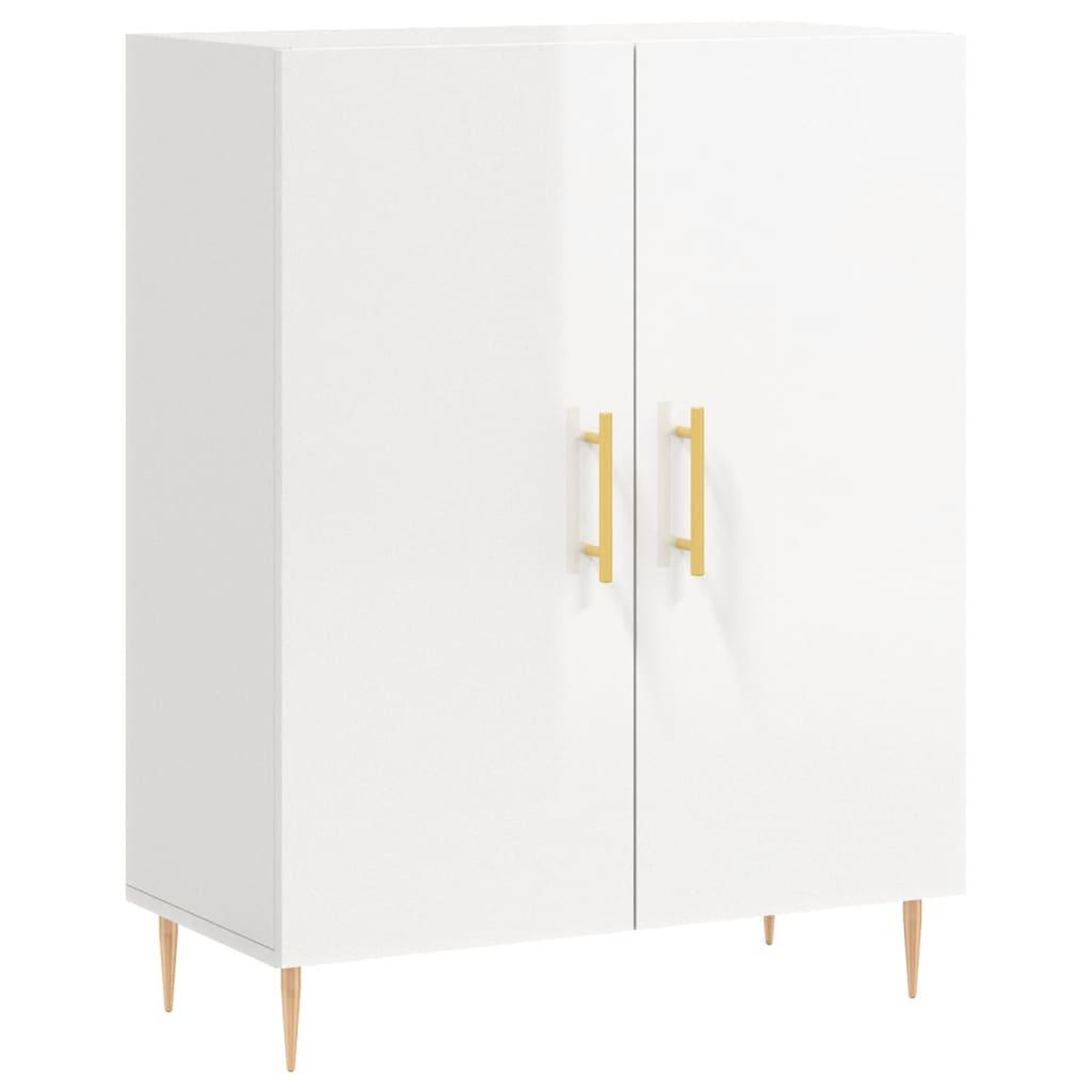 Voir la diapositive 2 : VIDAXL Buffet Blanc brillant 69,5x34x90 cm Bois d'ingenierie