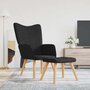 Voir la diapositive 1 : VIDAXL Chaise de relaxation avec tabouret Noir Tissu