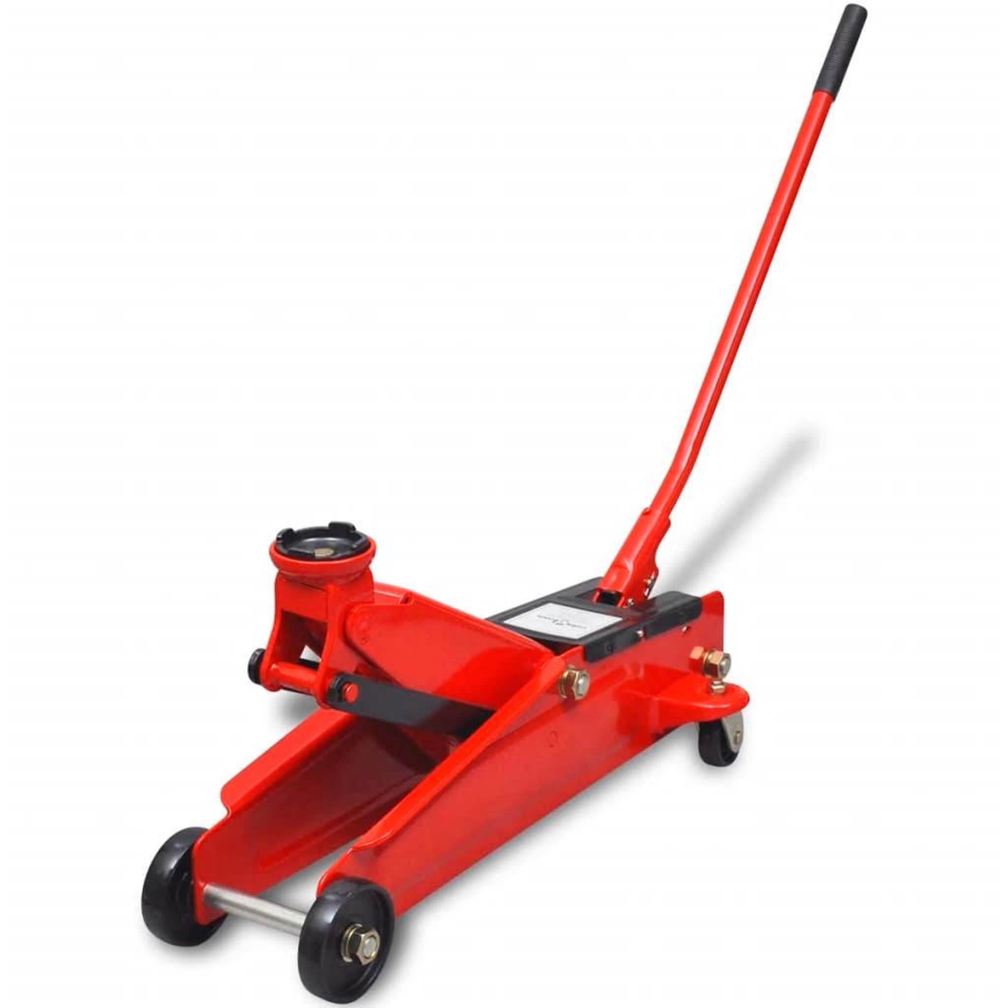 VIDAXL Cric de plancher hydraulique a profile bas 3 tonnes Rouge