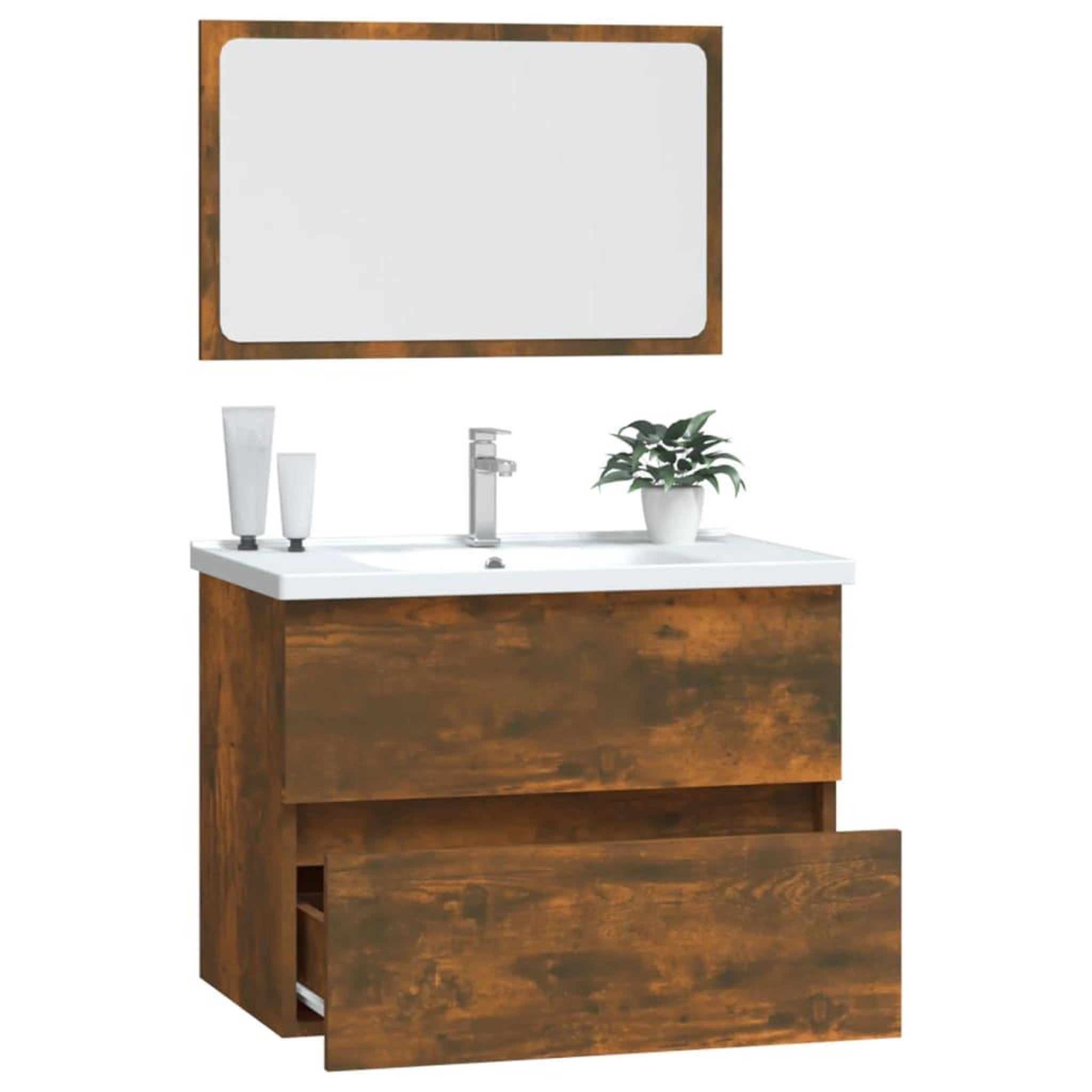 Voir la diapositive 5 : VIDAXL Ensemble de meubles de salle de bain 2 pcs Chene fume