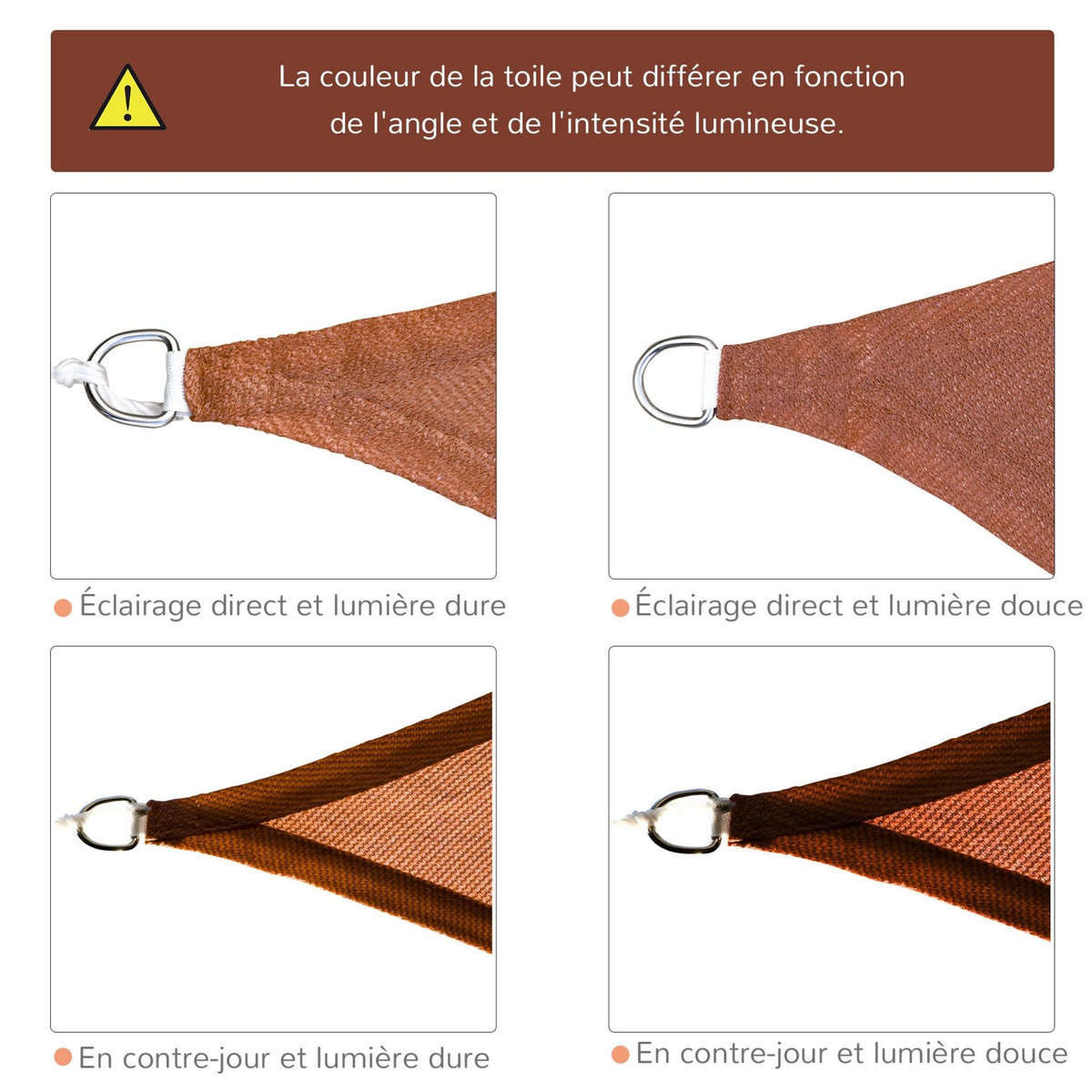 OUTSUNNY Voile d'ombrage rectangulaire 3 x 4 m polyéthylène haute densité résistant aux UV rouge