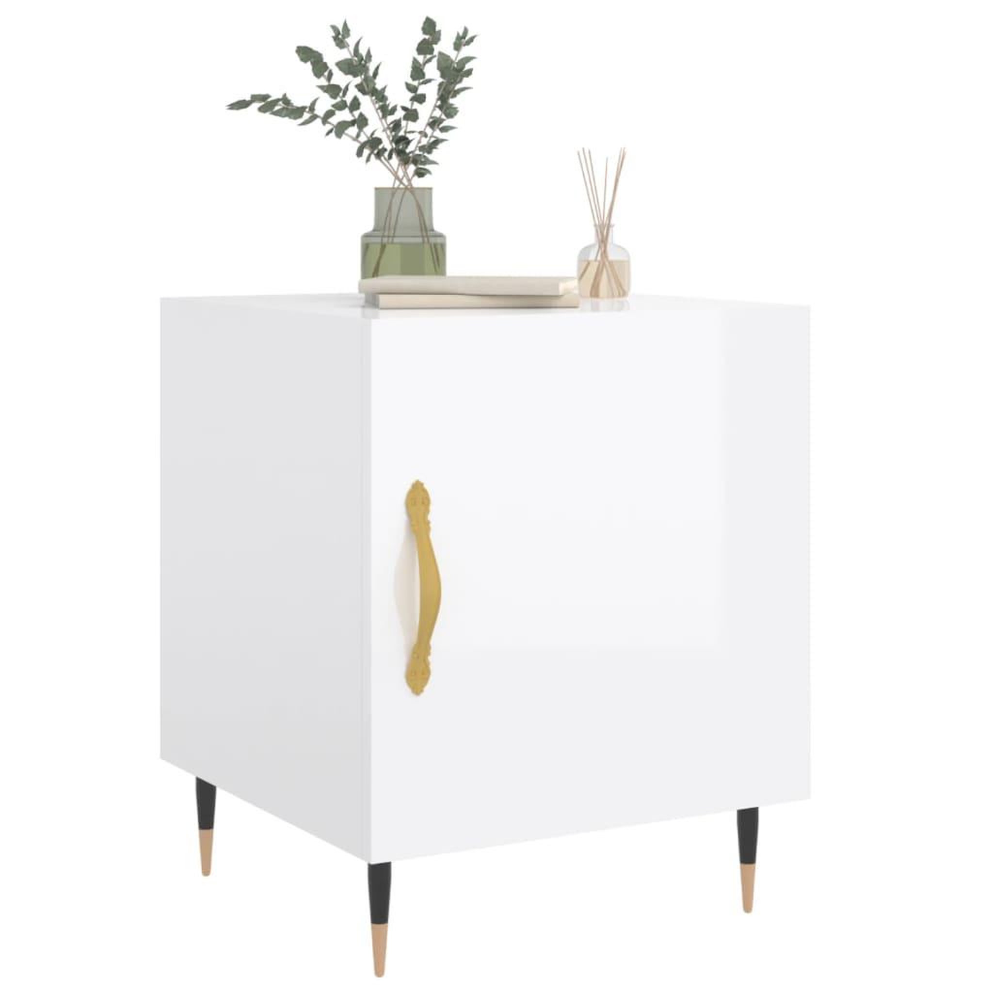 Voir la diapositive 4 : VIDAXL Tables de chevet 2 pcs blanc brillant 40x40x50 cm