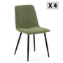 Voir la diapositive 1 : VS VENTA-STOCK Pack 4 chaises Abril recouvertes de tissu vert