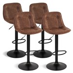 ID MARKET Lot de 4 tabourets de bar DENVER marron vintage