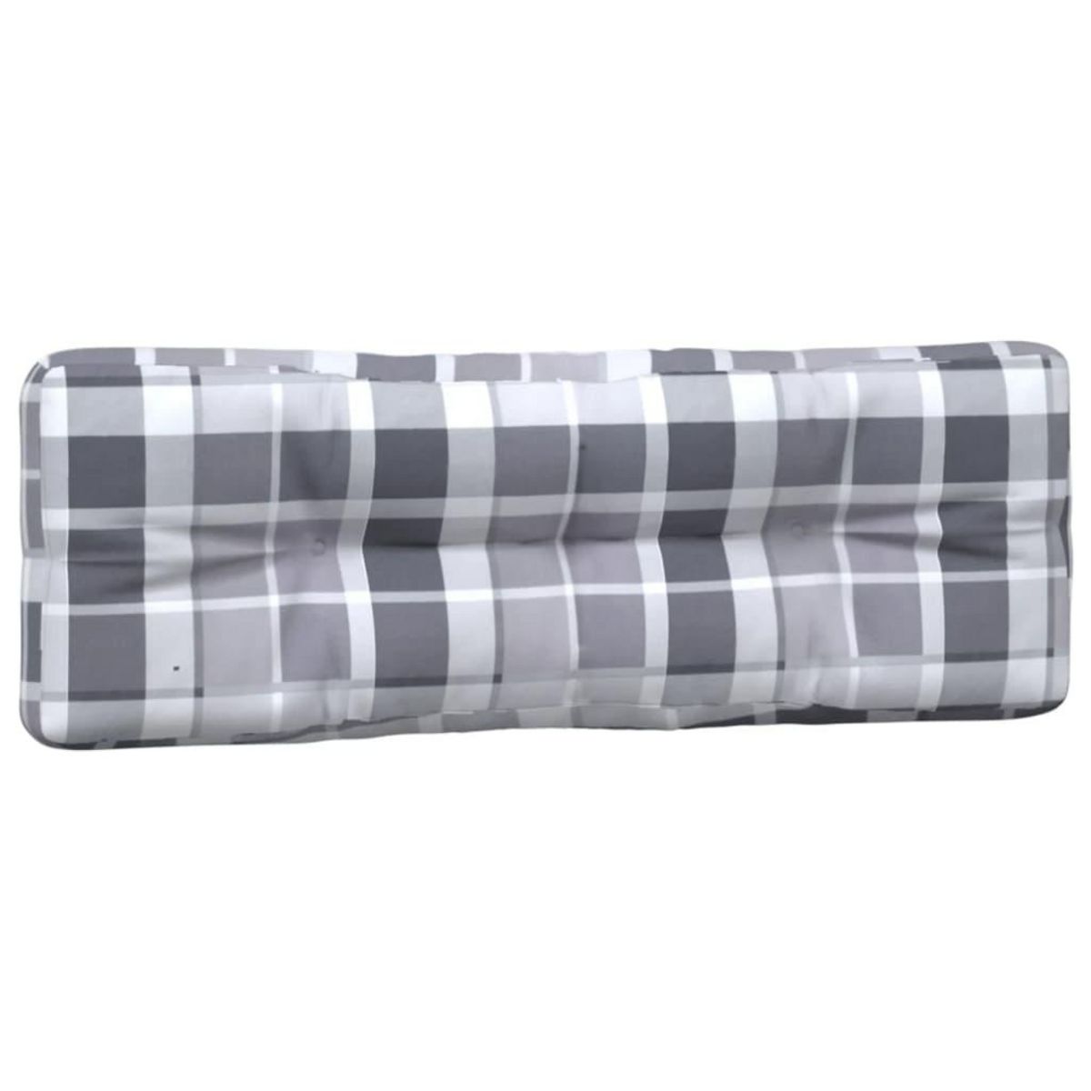 VIDAXL Coussins de palette lot de 2 motif a carreaux gris tissu