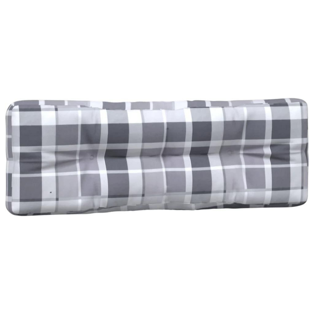 VIDAXL Coussins de palette lot de 2 motif a carreaux gris tissu