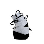 KB8 Lot de 4 Paniers bicolores en feutre non-tissé - Noir et Gris