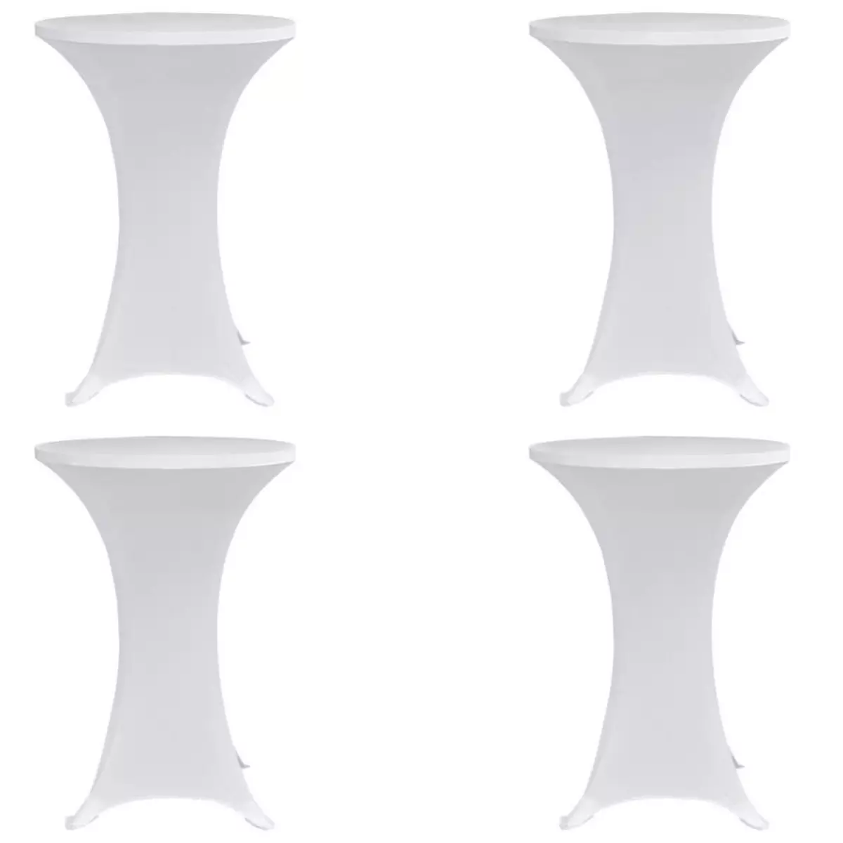 VIDAXL Housses elastiques de table Ø 80 cm Blanc 4 pcs