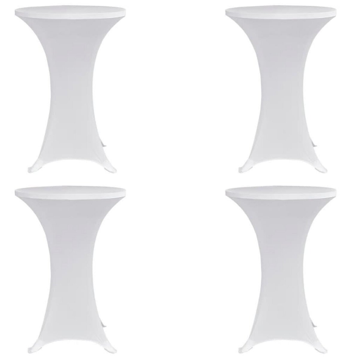 VIDAXL Housses elastiques de table Ø 80 cm Blanc 4 pcs