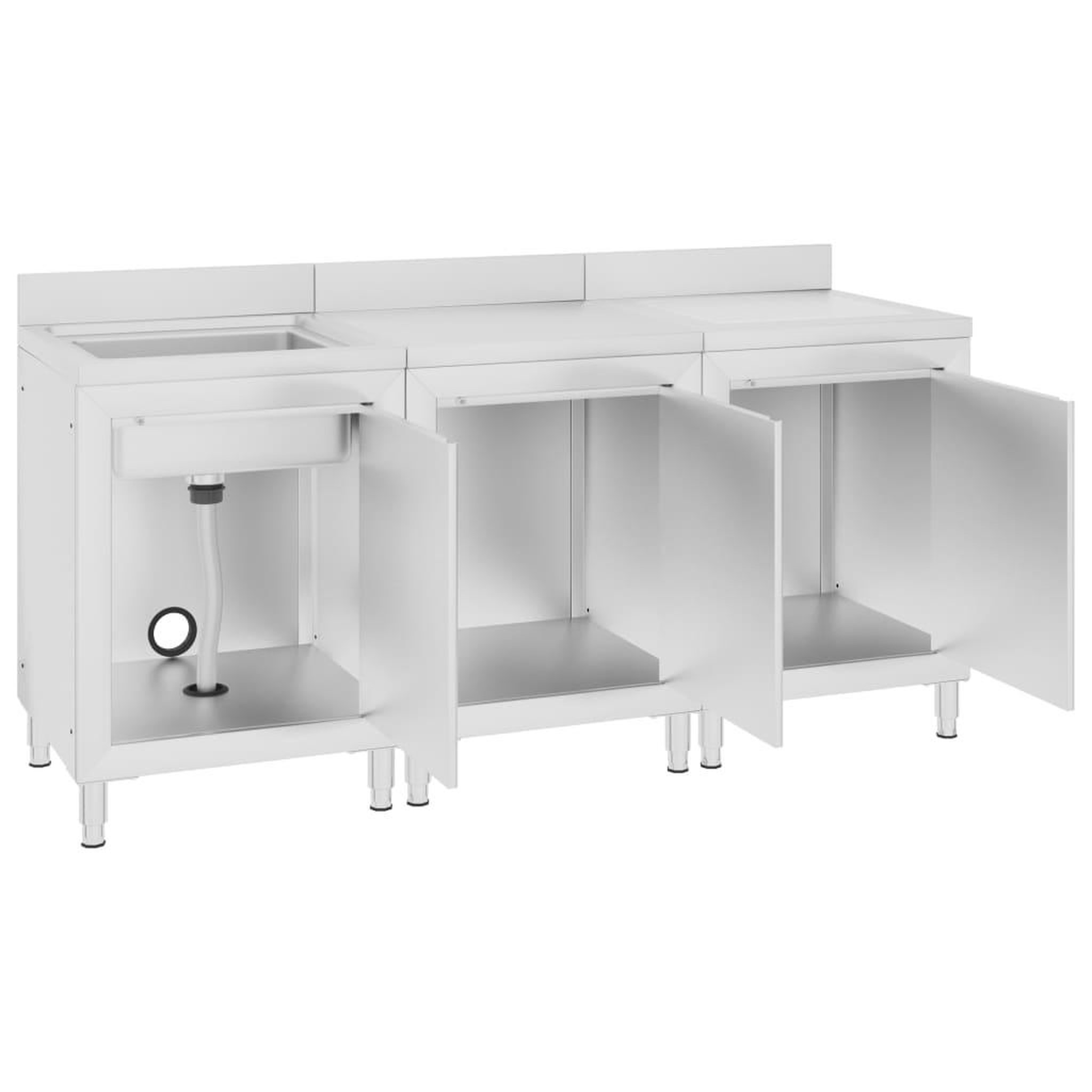 Voir la diapositive 4 : VIDAXL Evier de cuisine commercial 180x60x96 cm Acier inoxydable