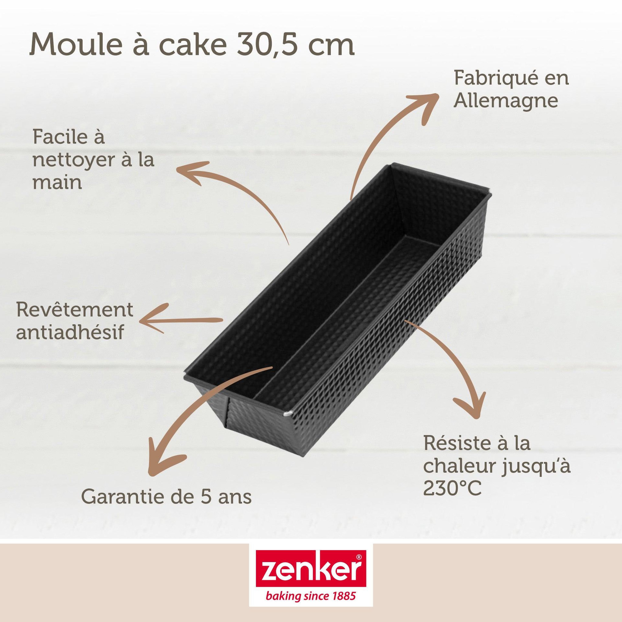 Voir la diapositive 4 : ZENKER Set de moule à cakes 30,5 x 11,5 cm et moule à savarins 28 cm zenker black metallic