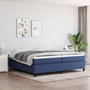 Voir la diapositive 1 : VIDAXL Sommier a lattes de lit avec matelas Bleu 200x200 cm Tissu