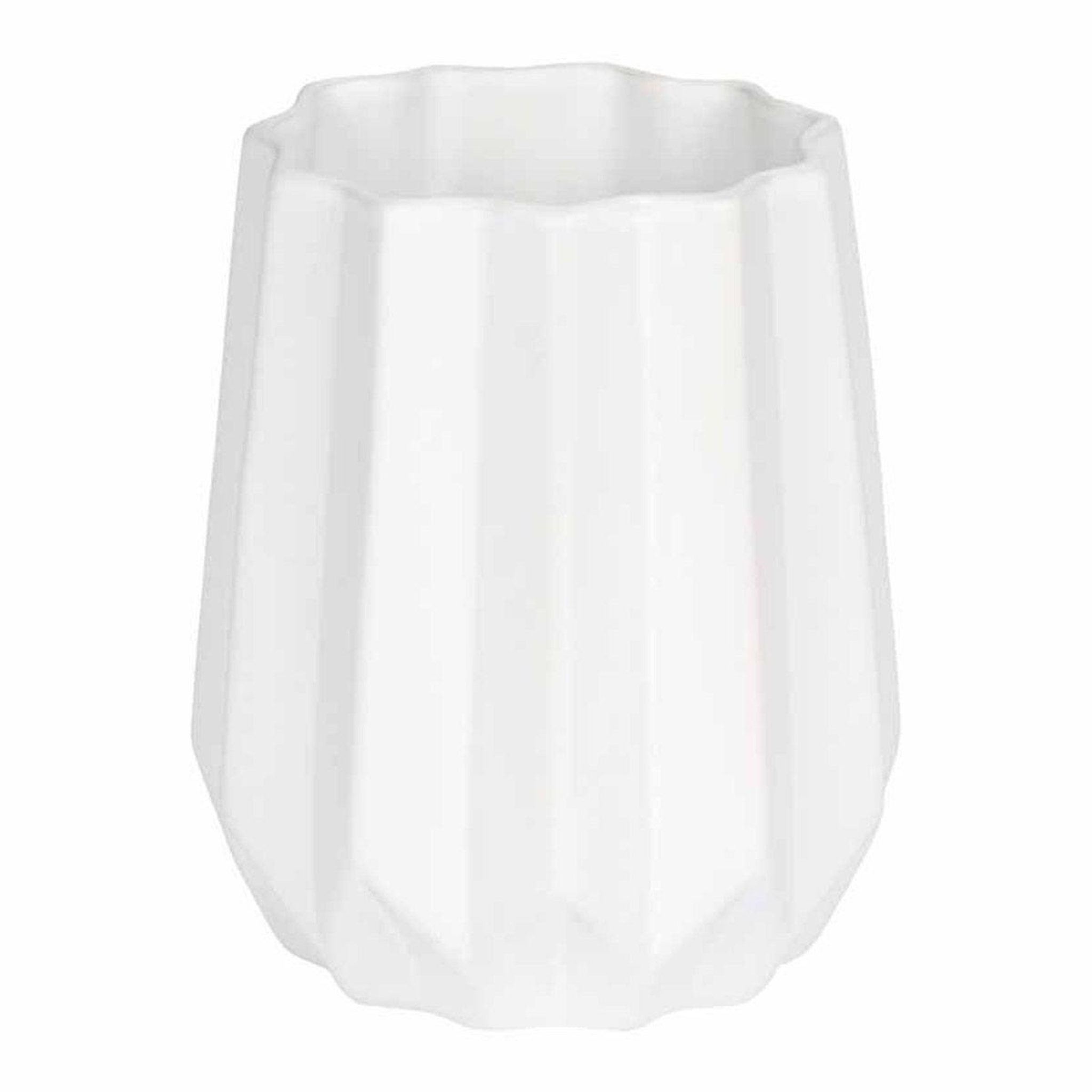 HOMEA Vase déco en céramique  origami  15cm blanc