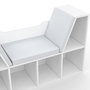 Voir la diapositive 5 : ID MARKET Bibliothèque banc OSCAR 6 cases avec coussins gris 102 cm blanc
