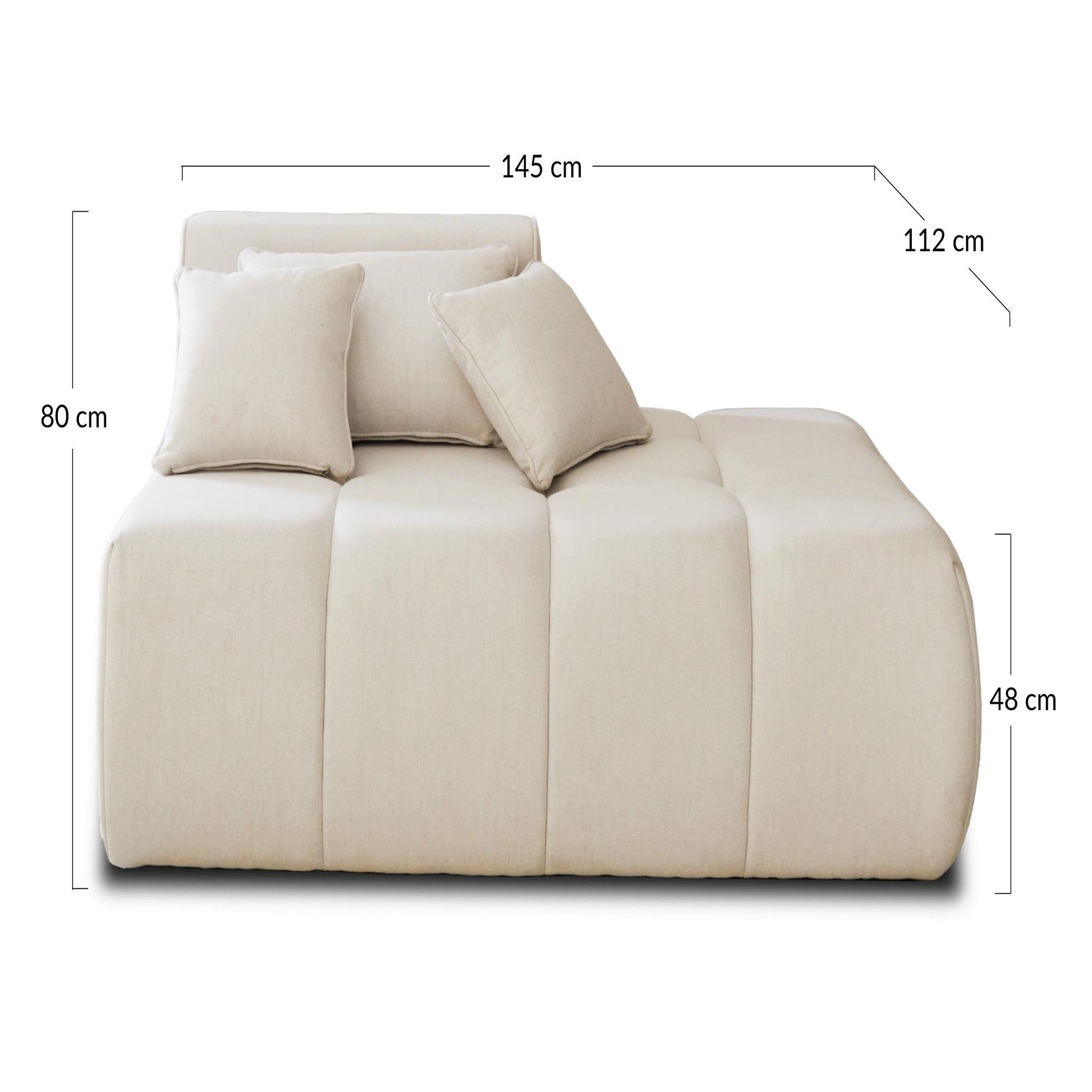 Voir la diapositive 6 : LISA DESIGN Caracas - module d'assise droit - en tissu