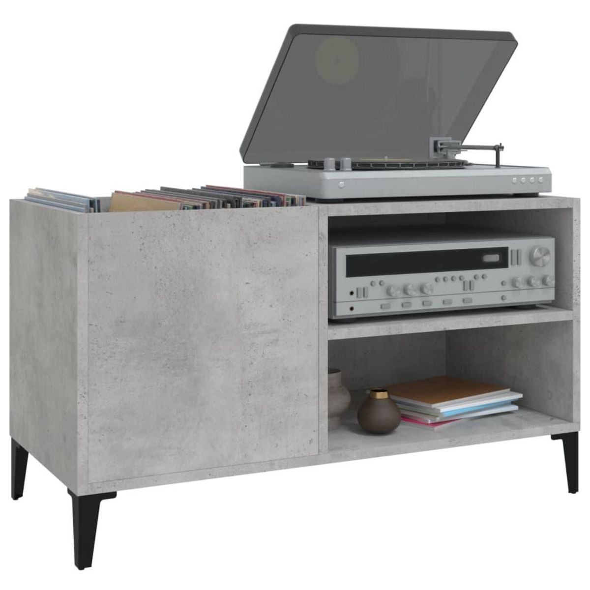 VIDAXL Armoire a disques gris beton 84,5x38x48 cm bois d'ingenierie