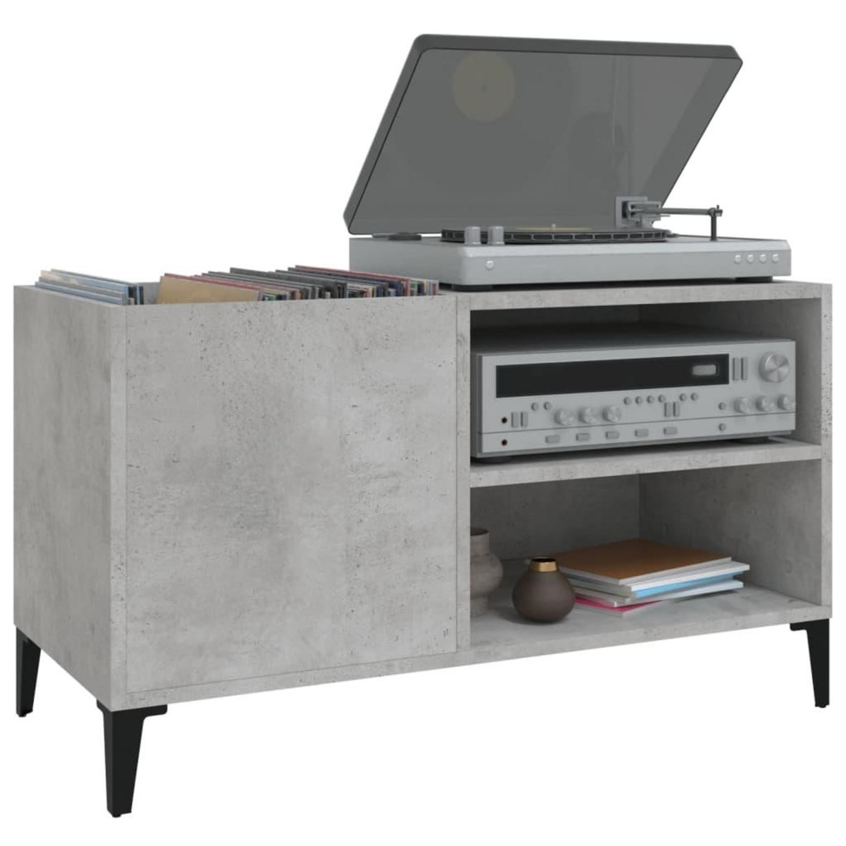 VIDAXL Armoire a disques gris beton 84,5x38x48 cm bois d'ingenierie