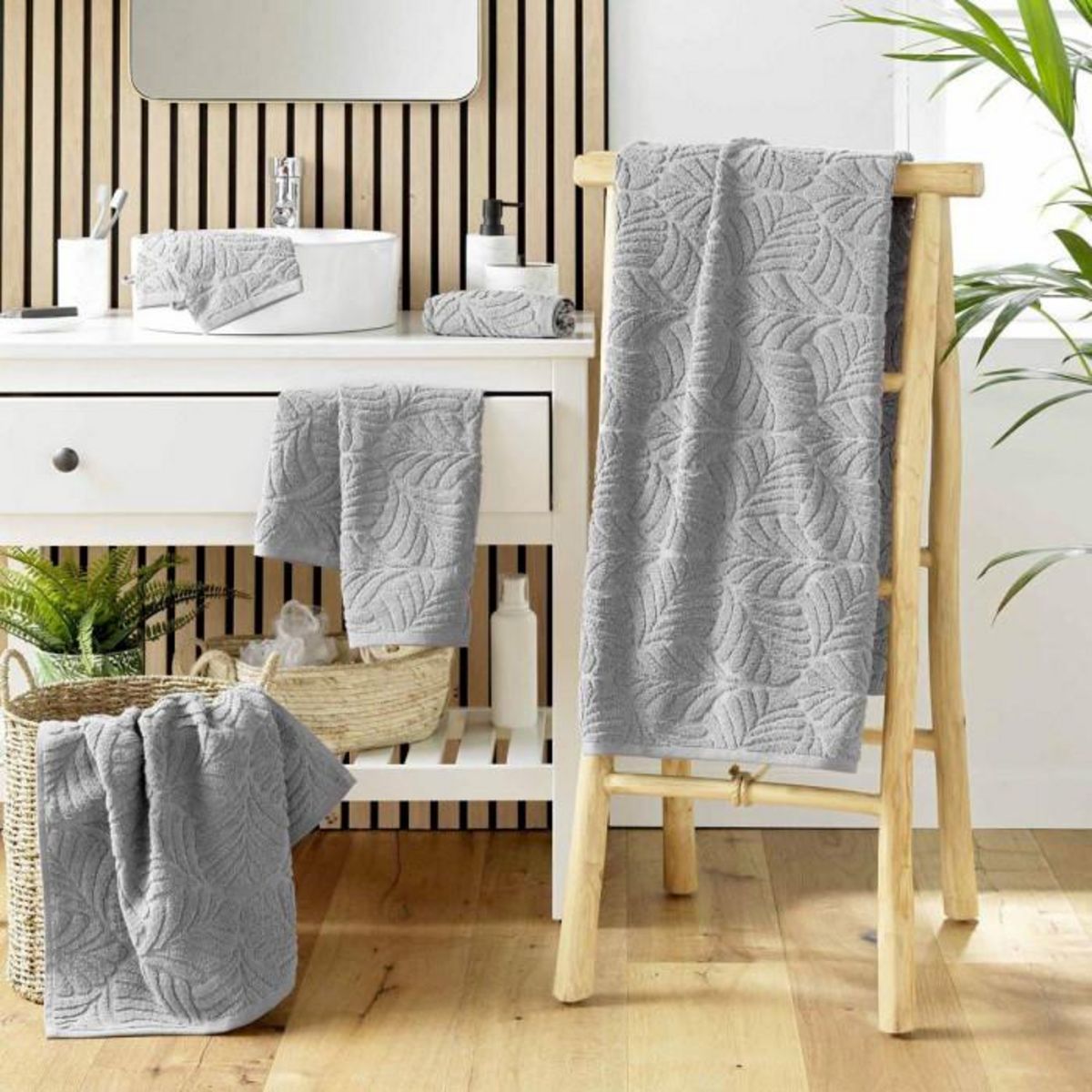 Paris Prix Serviette d'Invité  Madeira  30x50cm Gris Clair