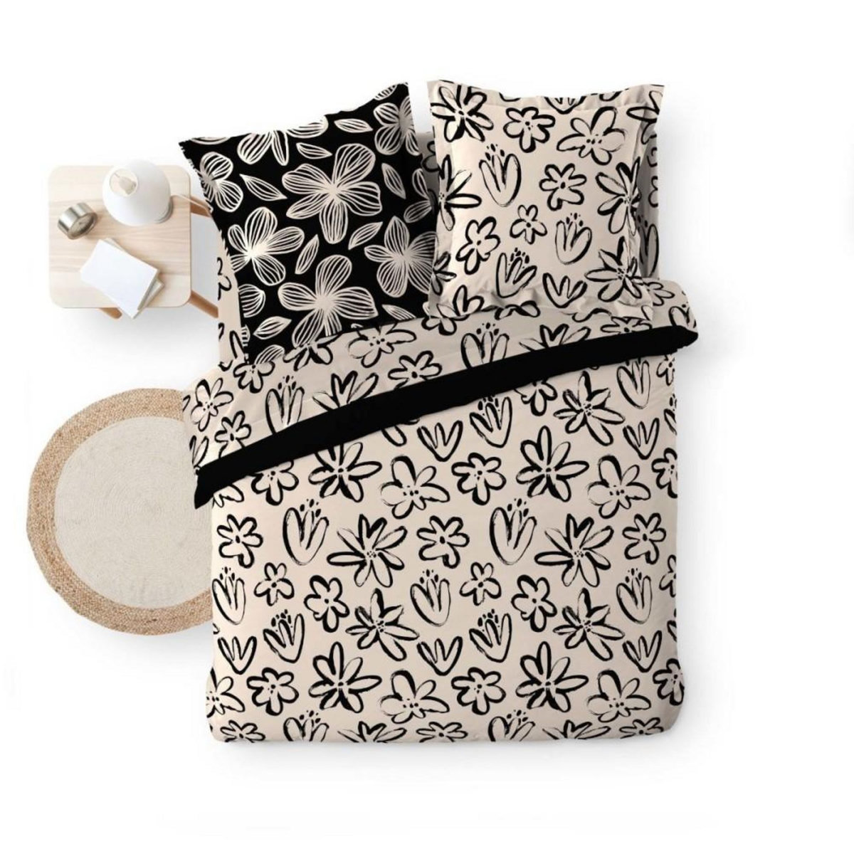 Douceur d'Intérieur Parure 4 pièces LAURETTE 2 personnes coton 57 fils