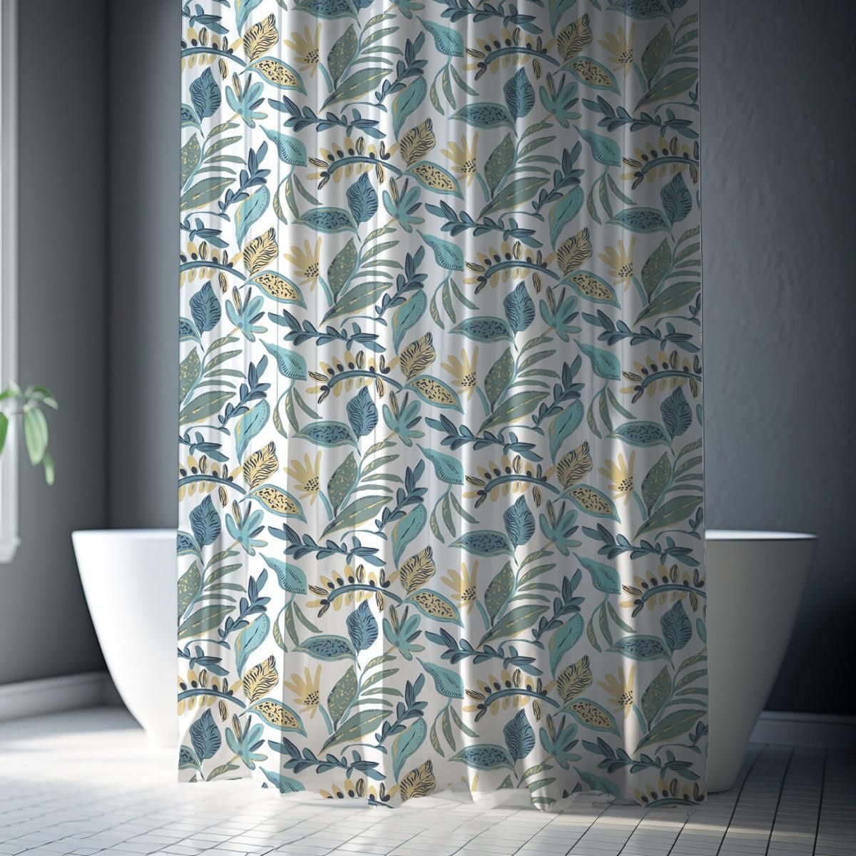 GUY LEVASSEUR Rideau de douche imprimé tropical en polyester JUNGLE