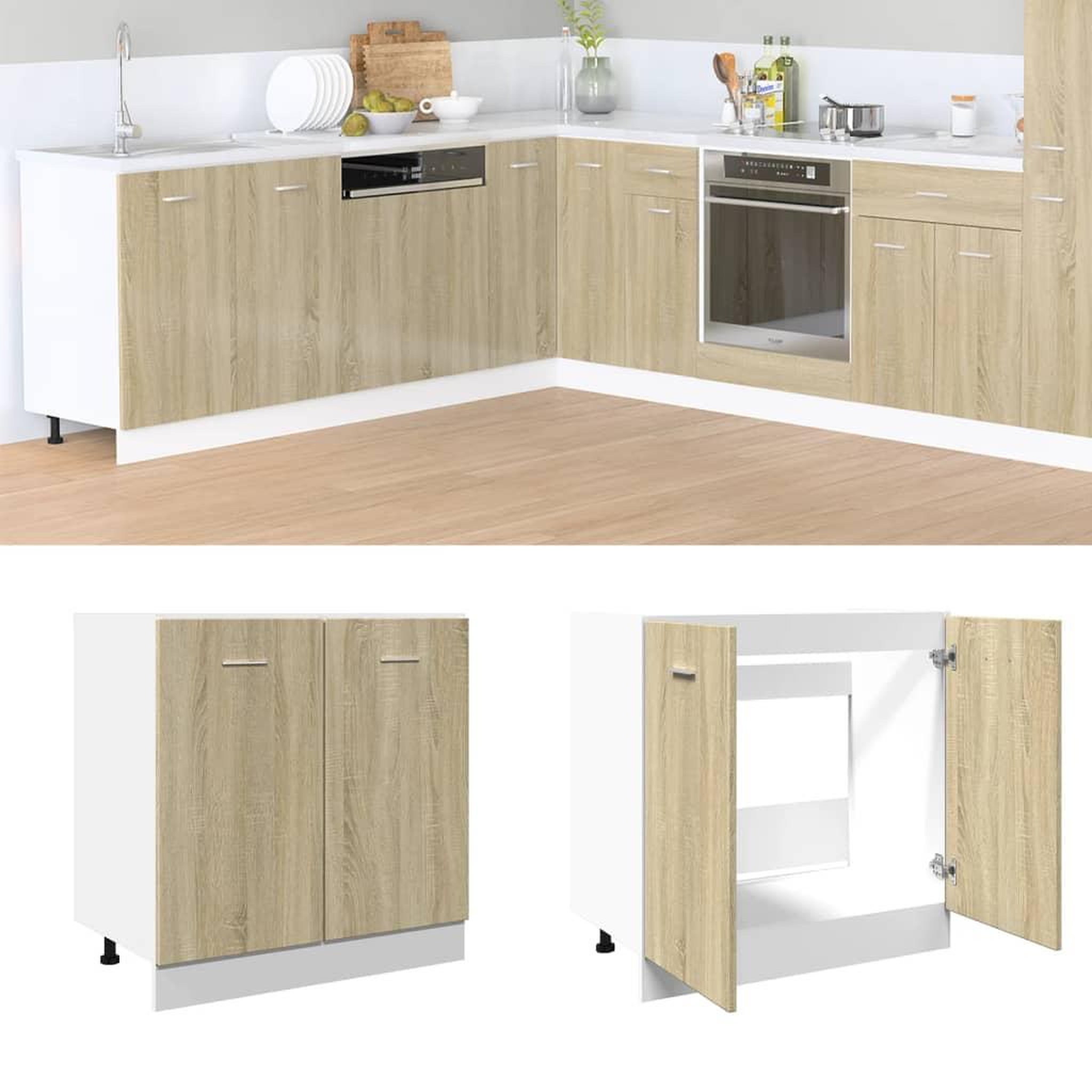 VIDAXL Armoire basse chene sonoma 80x46x81,5 cm bois d'ingenierie